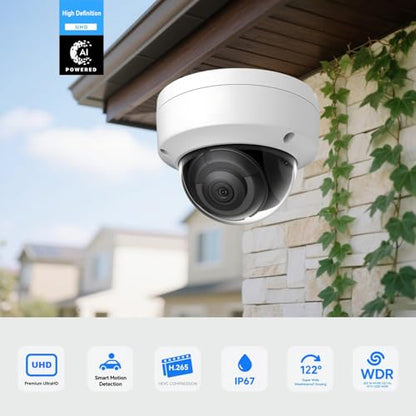 DS-2CD2183G2-I 4K 8MP AcuSense Vandal Fixed Dome POE IP Kamera Outdoor, 2,8 mm Weitwinkel, 3-Achsen, WDR, IP67, IK10