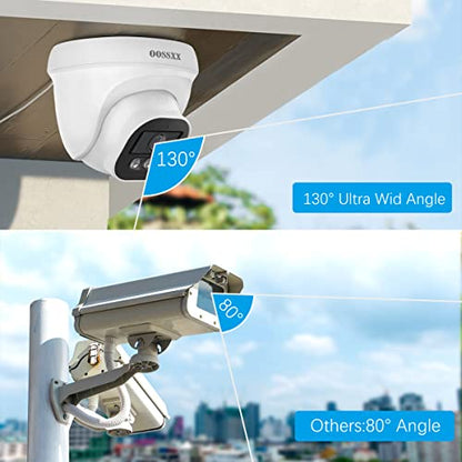 (4K/8.0 Megapixel & 130° Ultra Weitwinkel) mit Audio PoE Dome Outdoor Home Security Camera System, Wired Outdoor Überwachung IP Kameras All-in-One