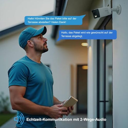 HiLook WLAN Überwachungskamera Set Außen | 2X 4 MP Bullet Kameras | WiFi NVS mit Micro-SD-Slot | Outdoor Kamera Komplettset | Menschen- &
