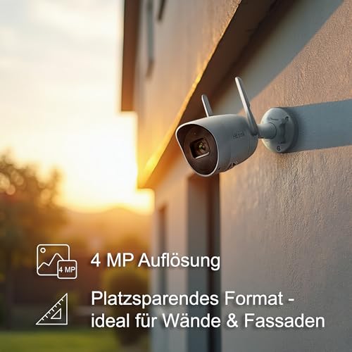 HiLook by HIKVISION Außenkamera WLAN, Smart-Kamera mit Bewegungsmelder, Outdoor, intelligente Erkennung, Nachtsicht, 2-Wege-Kommunikation