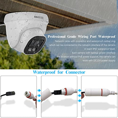 (4K/8.0 Megapixel & 130° Ultra Weitwinkel) mit Audio PoE Dome Outdoor Home Security Camera System, Wired Outdoor Überwachung IP Kameras All-in-One