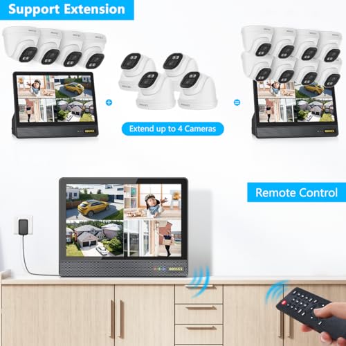 (4K/8.0 Megapixel & 130° Ultra Weitwinkel) mit Audio PoE Dome Outdoor Home Security Camera System, Wired Outdoor Überwachung IP Kameras All-in-One