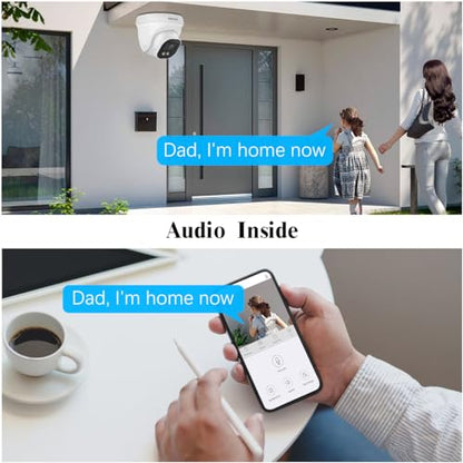 (4K/8.0 Megapixel & 130° Ultra Weitwinkel) mit Audio PoE Dome Outdoor Home Security Camera System, Wired Outdoor Überwachung IP Kameras All-in-One