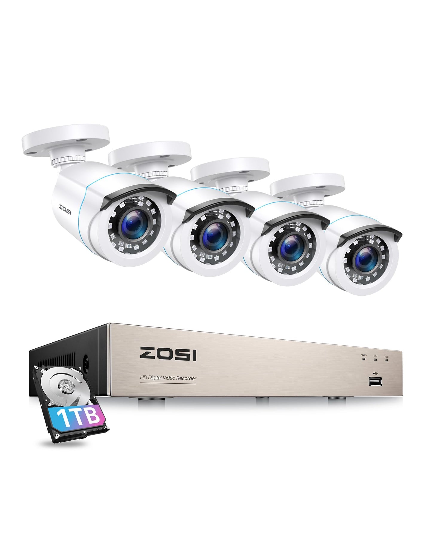 ZOSI C296 5MP 3K PoE PT Zusatzkamera für den Außenbereich, KI-Gesichtserkennung und Sirenenenalarm, Sternenlicht-Nachtsicht, Auto-Track, Flutlichter