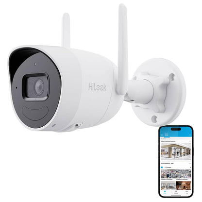 HiLook by HIKVISION Außenkamera WLAN, Smart-Kamera mit Bewegungsmelder, Outdoor, intelligente Erkennung, Nachtsicht, 2-Wege-Kommunikation