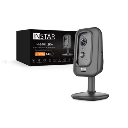 INSTAR IN-8415 2K+ schwarz - LAN/PoE/WLAN Überwachungskamera mit KI (AI) - steuerbare IP Kamera - WPA3-2,4 und 5Ghz WiFi - Verwendung im Innenbereich