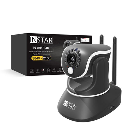 INSTAR IN-8415 2K+ schwarz - LAN/PoE/WLAN Überwachungskamera mit KI (AI) - steuerbare IP Kamera - WPA3-2,4 und 5Ghz WiFi - Verwendung im Innenbereich