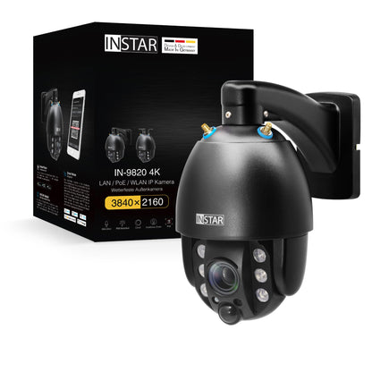 INSTAR IN-8415 2K+ schwarz - LAN/PoE/WLAN Überwachungskamera mit KI (AI) - steuerbare IP Kamera - WPA3-2,4 und 5Ghz WiFi - Verwendung im Innenbereich