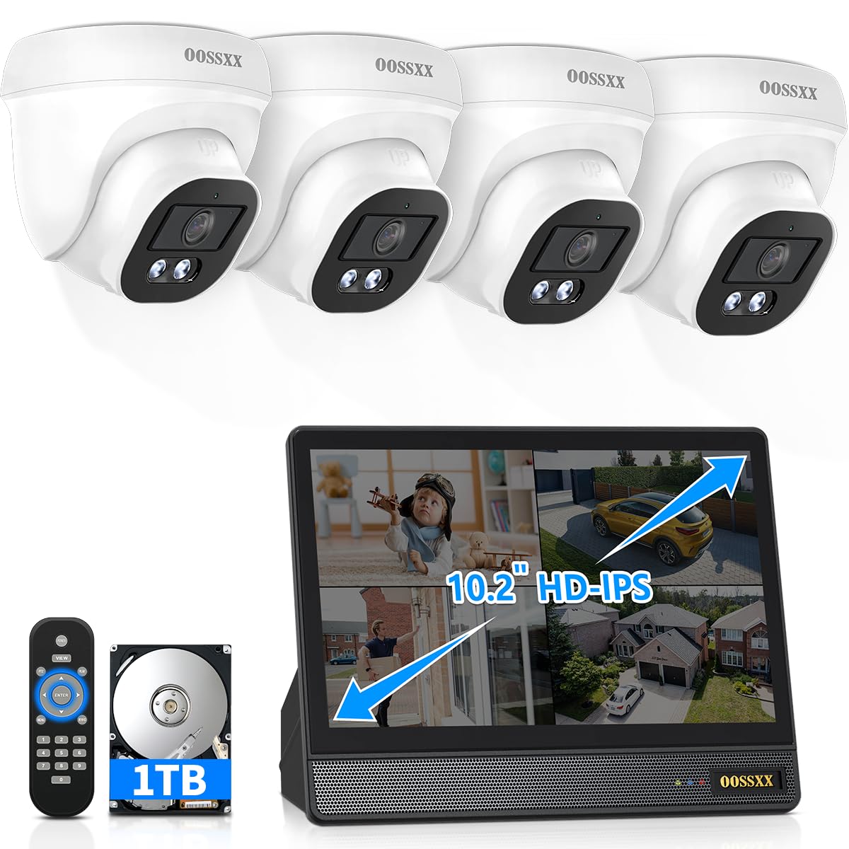 (4K/8.0 Megapixel & 130° Ultra Weitwinkel) mit Audio PoE Dome Outdoor Home Security Camera System, Wired Outdoor Überwachung IP Kameras All-in-One