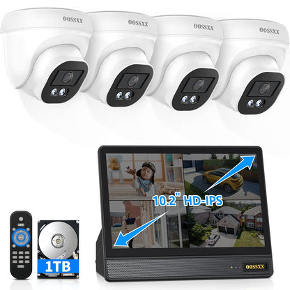 (4K/8.0 Megapixel & 130° Ultra Weitwinkel) mit Audio PoE Dome Outdoor Home Security Camera System, Wired Outdoor Überwachung IP Kameras All-in-One